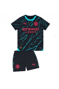 Fotbalové Dres Manchester City Dětské Třetí Oblečení 2023-24 Krátký Rukáv (+ trenýrky)